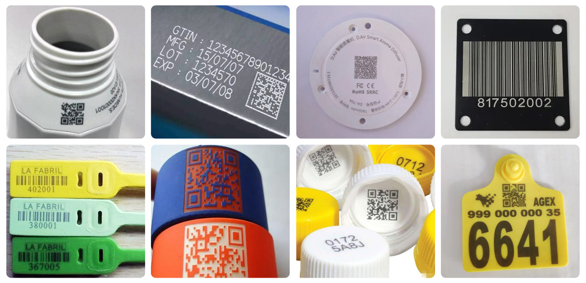 barcode laser marking machine samples-Suntop
