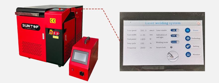 4-in-1 Handheld Metal Laser Welding Machine User-Friendly of Operation Interface-Suntop