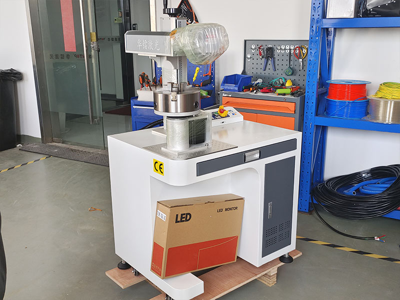Suntop Cabinet Fiber Laser Marking Machine with D200 Rotary Axis Shipped to Shanghai-2