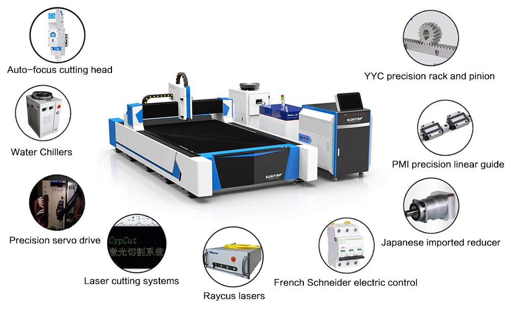 Single table fiber laser cutting machine diagram -Suntop