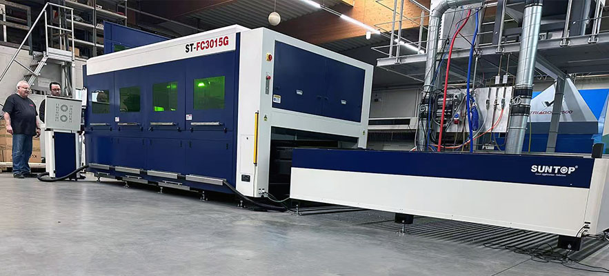 German Customers Highly Recognize ST-3015G Enclosed with Dual Exchanged Table Laser Cutting Machine site-Suntop