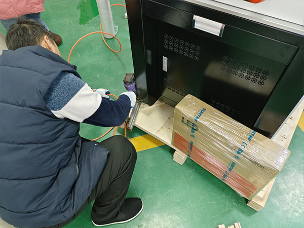 Custom UV Laser Marking Machine for Spanish Client Shipped Featuring Dual Foot Pedals and Sliding Side Doors-6