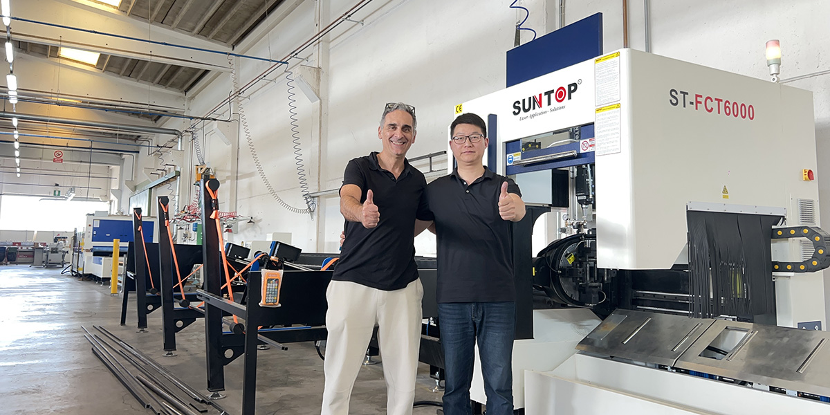 SUNTOP Automatic Laser Pipe Cutting Machine with Automatic Loading and Unloading Successfully Delivered to Italy-1